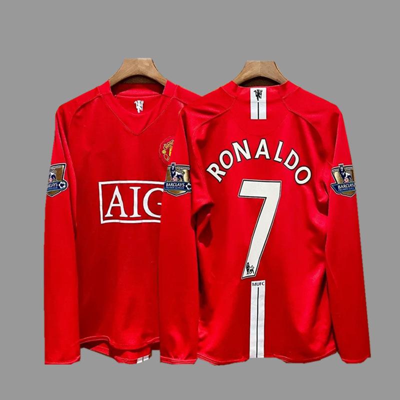 Vintage Futbol Forması Uzun Kollu Klasik Milli Takım Gömleği Beckham Zidane C Ronaldo Retro Futbol Üstü