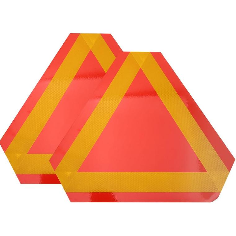 2pcs Slow Moving Vehicle Sign Triangle Reflector 14 x16  Warning Sign Triangle Reflector for Car Red Easy to Install High Reflectivity for Night