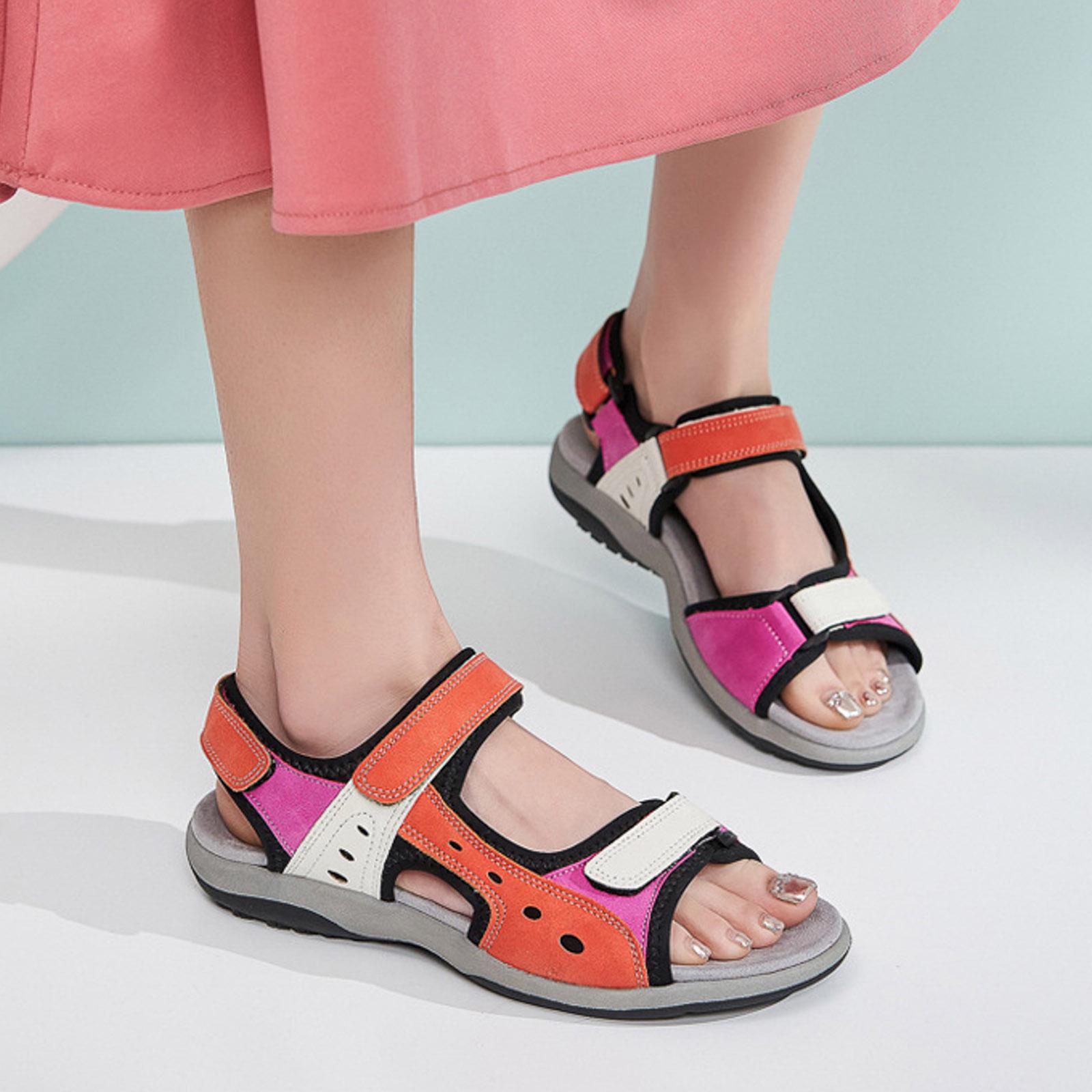 

Женские Удобные Регулируемые Сандалии для Ходьбы с Поддержкой Свода Стопы Туристические Сандалии Повседневная Летняя Спортивная Обувь для Уличной Носки 36 красный