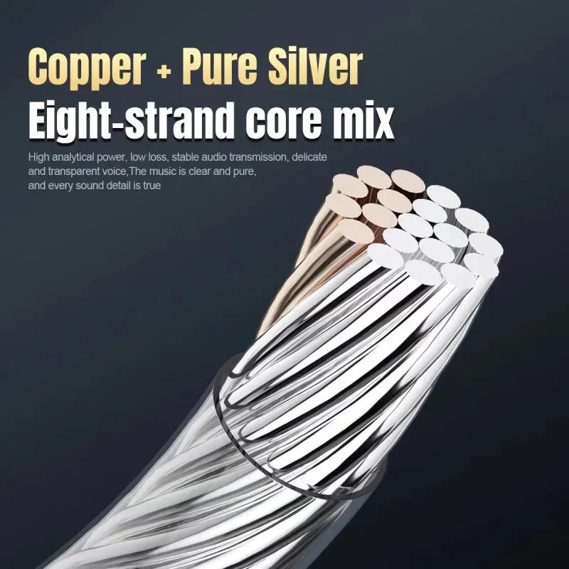 Hifi OTG Converter Type C Micro USB Headphone Adapter 4N Pure Silver Audio Amplifier Sound Card USB C Data Cable Earphone Type-C