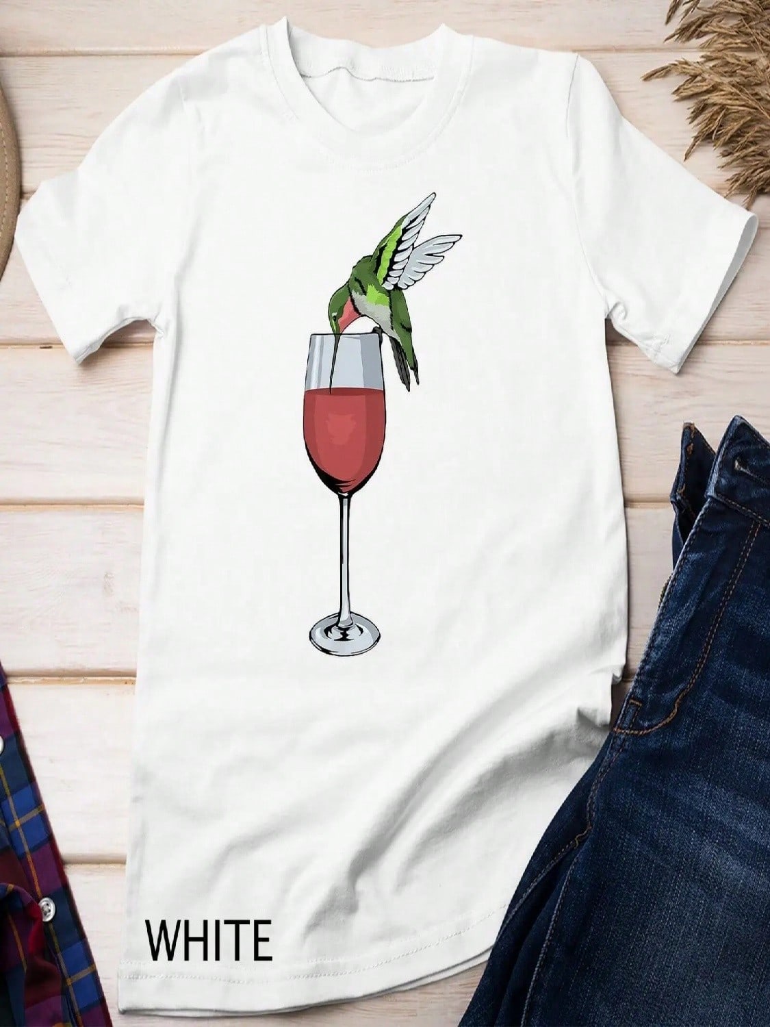Hummingbird Wine T Shirt Bird Spirit Animal S разноцветный