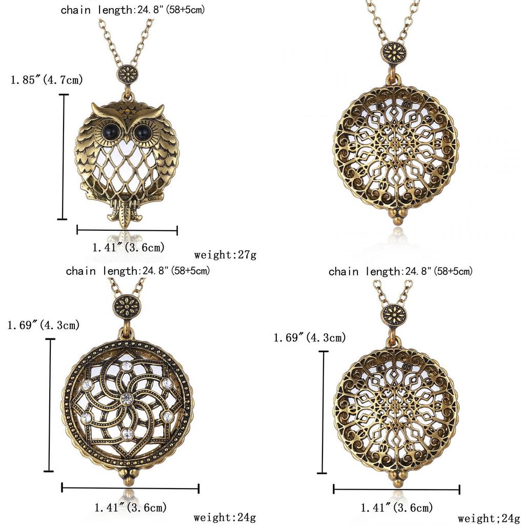 Vintage Magnifying Tree Pendant Necklace With Alloy Material For Stylish Women And Men