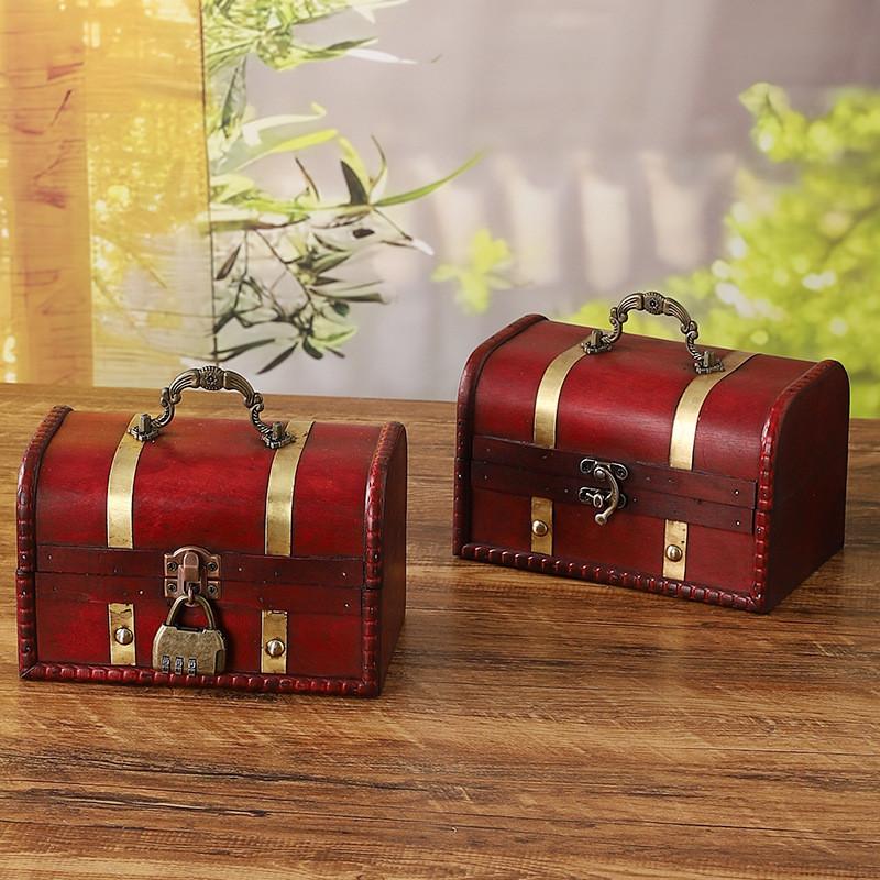Wooden Privacy Storage Box With Lock For Jewelry And Keys For Bedroom And Living Room
