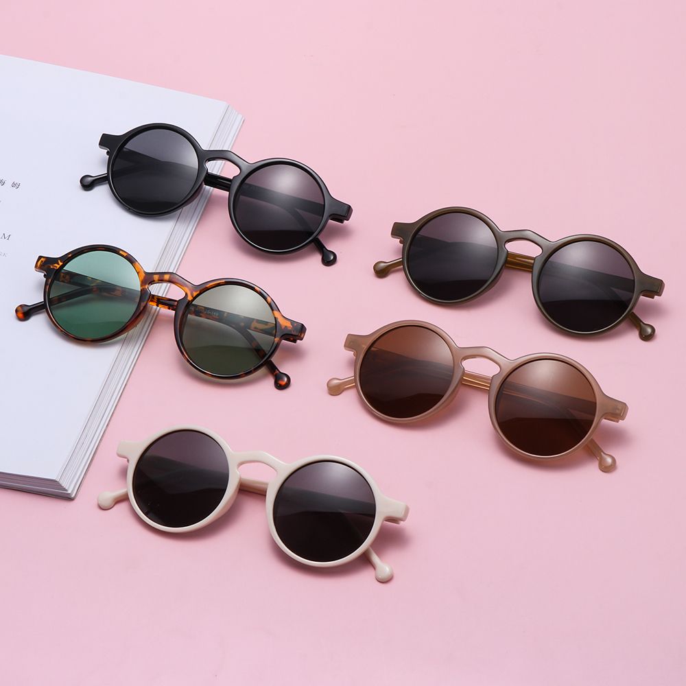 Retro Designer Leopard Black UV400 Sunglasses Vintage Round Driving Glasses for Women