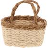 Totority Miniature Woven Basket for Dollhouse Realistic Handheld Prop for Home Decor Crafts and Photography Mini House Supplies Color