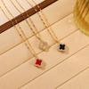 Fashionable Four-Leaf Flower Necklace for Women, Japanese-Korean Style, Rhinestone Titanium Steel Clavicle Chain Pendant