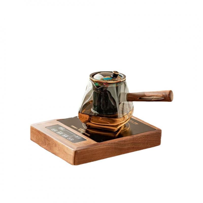 Walnut Electric Ceramic Stove High Power Thickened Glass High Temperature Resistant Steaming Tea Pot Tea Stove Set with Handle