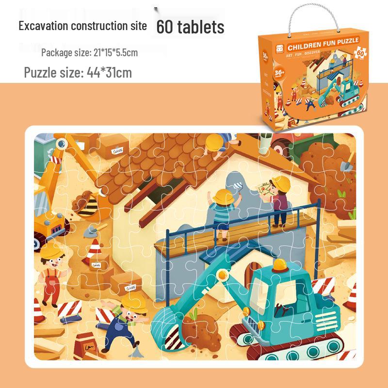 Kids' Large Piece Jigsaw Puzzle Box for Ages 3-6: Perfect for Kindergarten, Holiday Gifts, and Early Learning