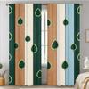 Rainbow Wood Curtains 2pcs – Dog Paw Prints on Pastel Planks, Whimsical Window Decor for Pet Lovers and Children’s Rooms