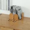 2pcs Nature Bamboo Desktop Organizer Bookends Book Ends Stand Holder Shelf Bookrack