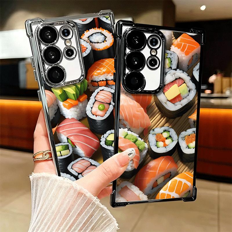 Delicious Sushi Bento Plating Phone Case For Samsung Galaxy S24 S25 FE S26 Edge S23 Ultra S22 S21 Plus S20 Anti-Fall Airabag Cov