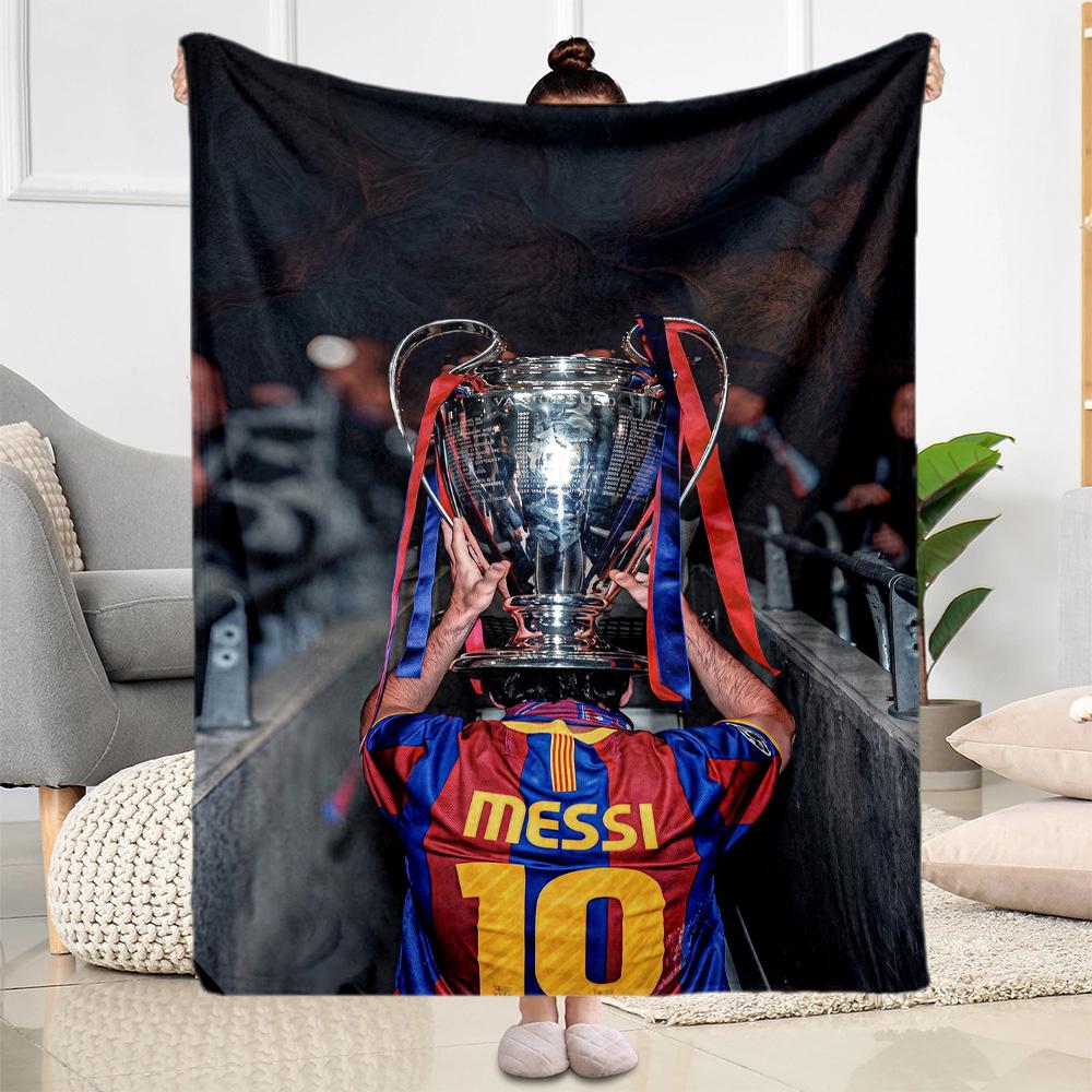 Messi 586 Decke Bequem Perfekt für Couch Sofa Picknicks Vier Jahreszeiten Universell Stilvolle Dekoration Geschenke Für Familie Oder Freunde