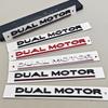 3D ABS Litery Logo Samochodu DUAL MOTOR Tylny Bagażnik Emblemat Odznaka Naklejka Naklejki Do Model 3 Model X Model S Y Akcesoria