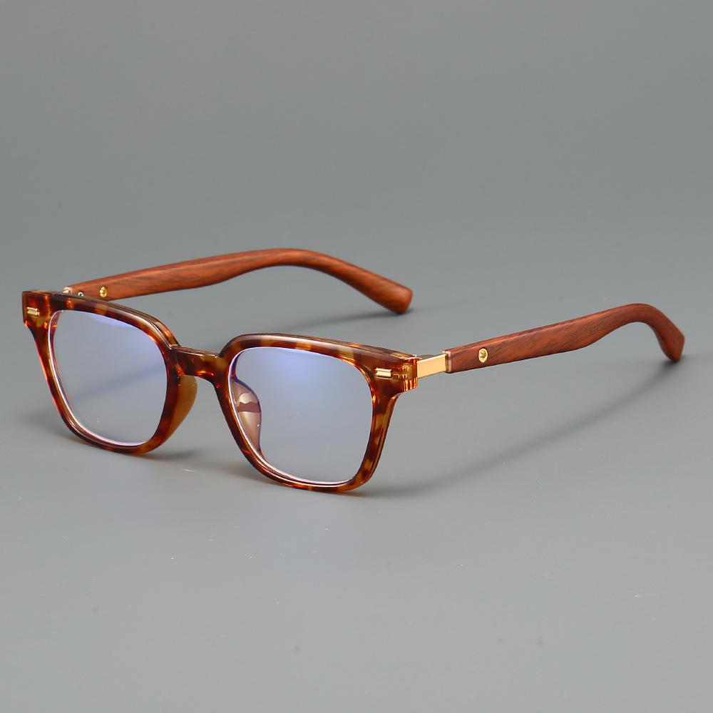 2521 imitation wood anti-blue glasses men's Japan and South Korea large frame square frame high definition reading glasses