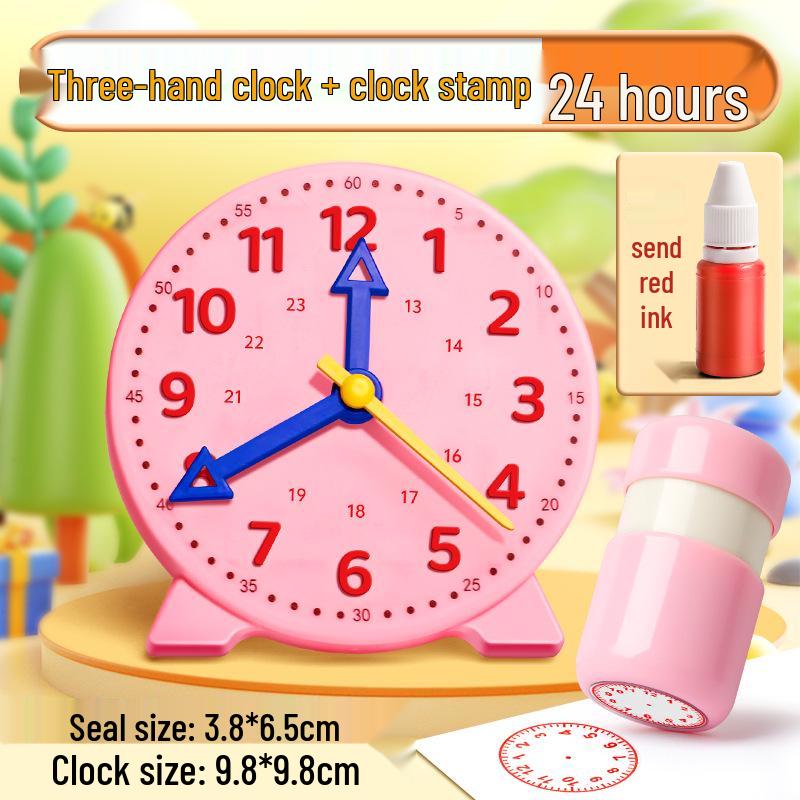 Second Grade Clock Model: Teaching Aids for Kids To Learn Time - 3-Pin Math Learning Toy