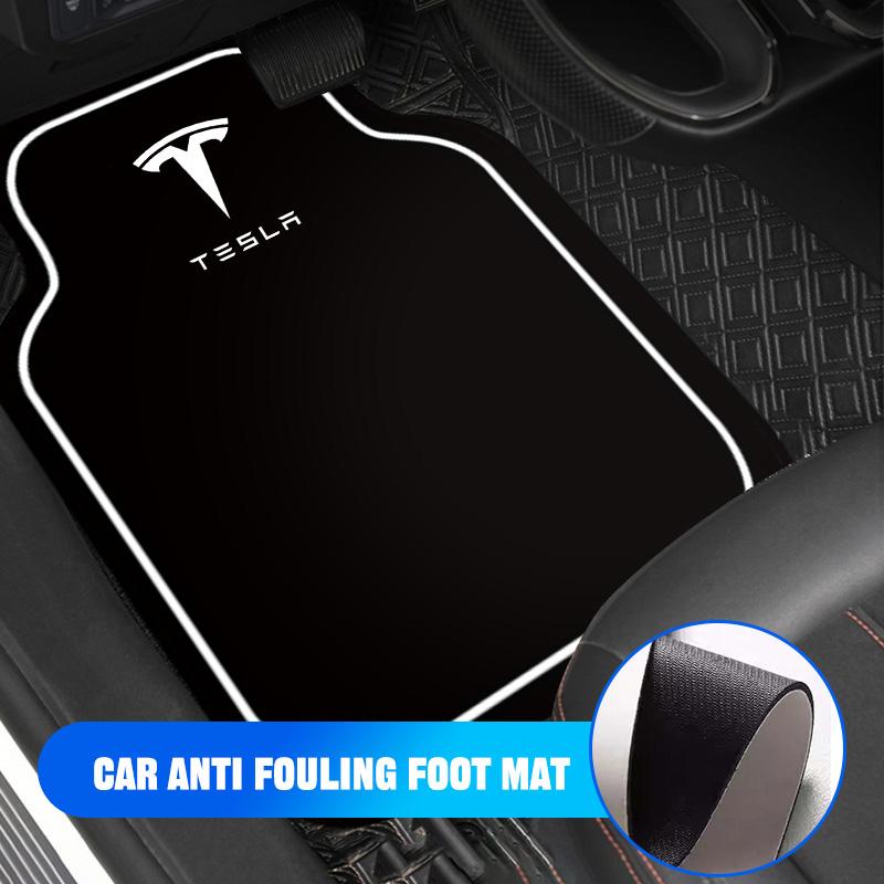 2/4Pcs New Car Front Rear Floor Mats Interior Carpet Non-slip Pad For Tesla Model 3 Model S Model X Y Cybertruck Roadster SpaceX