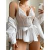 Sexy Lingerie For Women Transparent Porno Teddy Costumes Babydoll Lace Dress Plus Size Underwear Open Bra Sleepwear Lingerie