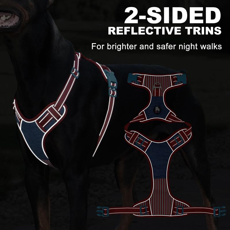 No-Pull Dog Harness Vest with Striped Color Block Design New Macaron Colors Adjustable Escape-Proof Pet Leash Set for Walking