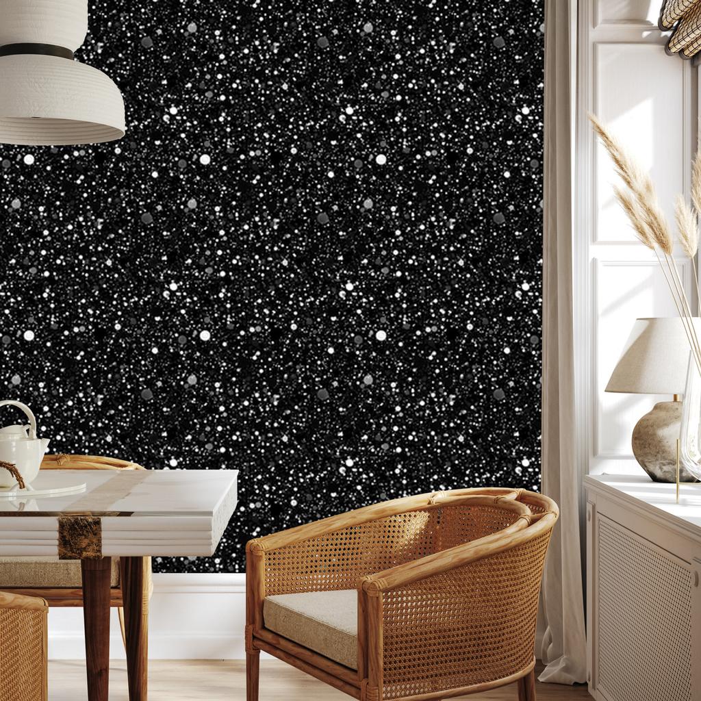 Black glitter wallpaper black, graphite, gray and light gray 50x1000