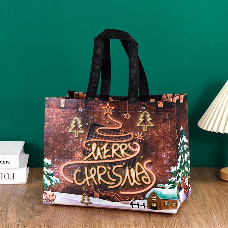 1pc Merry Christmas Gifts Bags Santa Elk Non-woven Candy Gift Packaging Tote Bag Xmas New Year Party Decor Noel Shopping Pouch