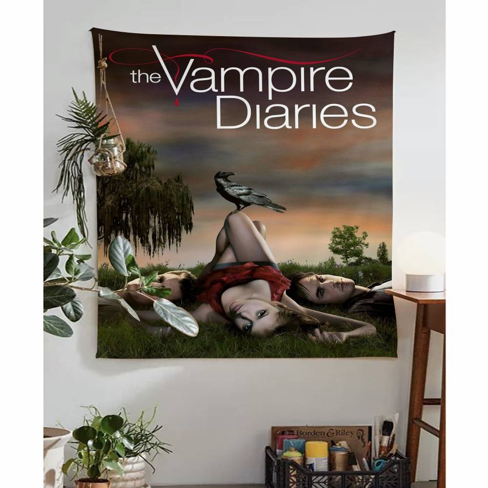 The VVampire Diaries Anime Tapestry Hanging Tarot Hippie Wall Rugs Dorm Home Decor