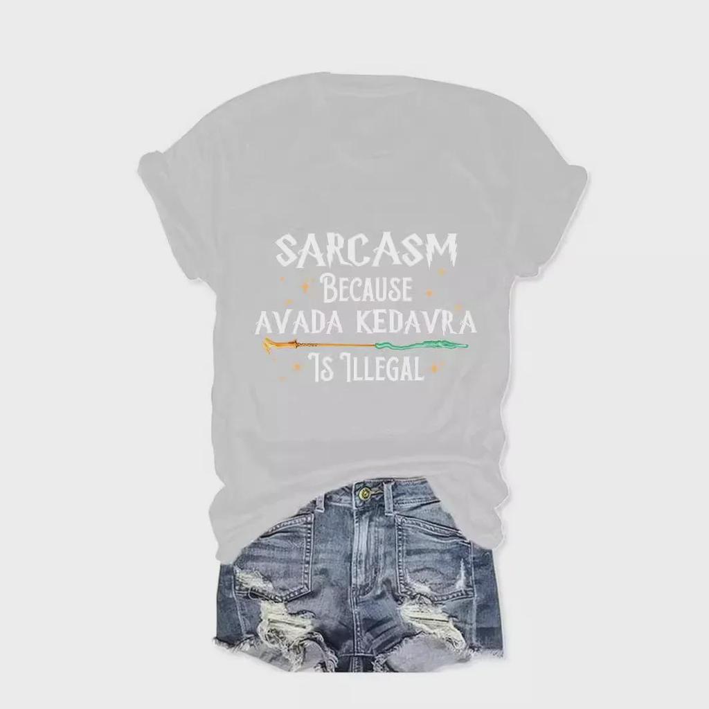 European & American Summer Women's Letter Print T-Shirt - Short Sleeve, Round Neck, Casual Fashion