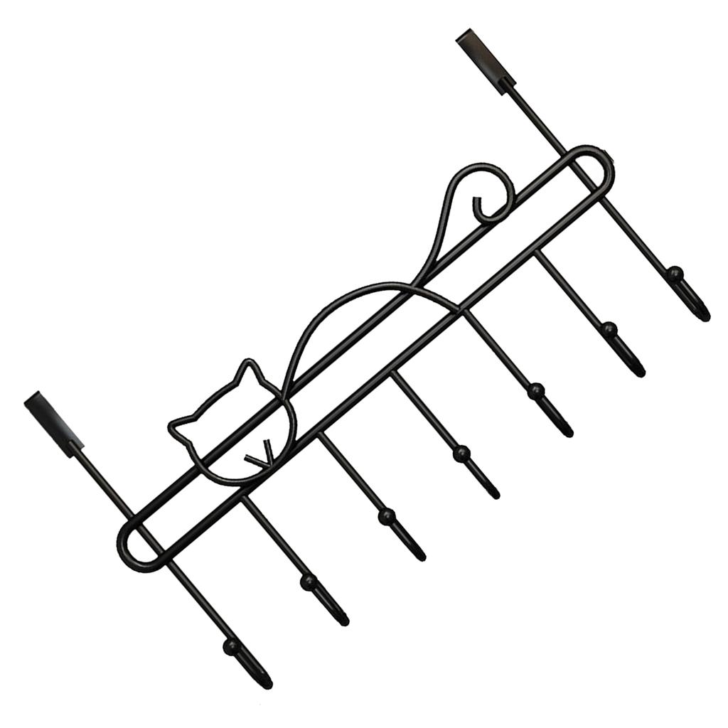 Over The Door Hook Metal Door Hanger Towel Coat Hat Rack for Bedroom Bathroom Entryway Matte Black