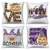 Halloween Throw Pillow Covers Pumpkin Ghost Witchy Linen Sofa Bed Pillowcase Square Cushion Cover Spooky Halloween Party Decor