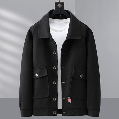 Men's Long-sleeved Plus Size Loose Casual Warm Coat Solid Color Simple Straight Hem Coat
