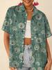 Love printed short-sleeved shirt women's summer loose casual lapel shirt retro niche top