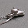 Women Faux Silver Lovely Jumping Cat Pendant Necklace Collar Jewelry