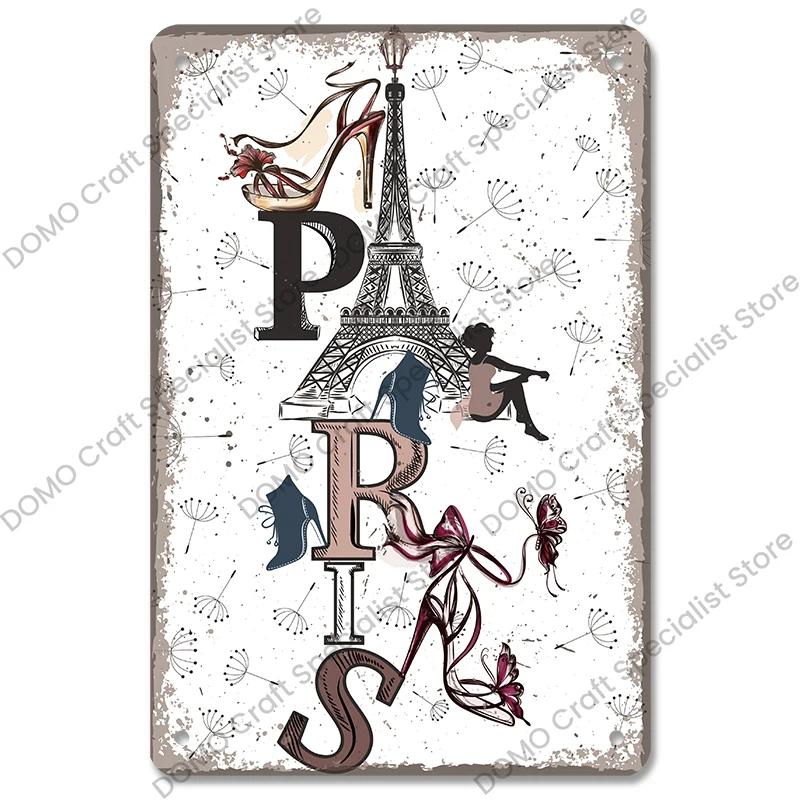 Vintage Paris City of Love Bastille Day Metal Tin Sign  French Wall Decor for Cafe Living Room Home  Retro Poster Plaque for Uni