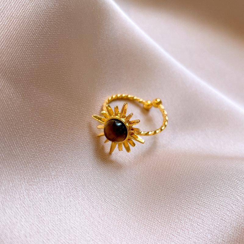 Luxury Geometric Zirconia Open Ring - Elegant and Versatile Hand Jewelry