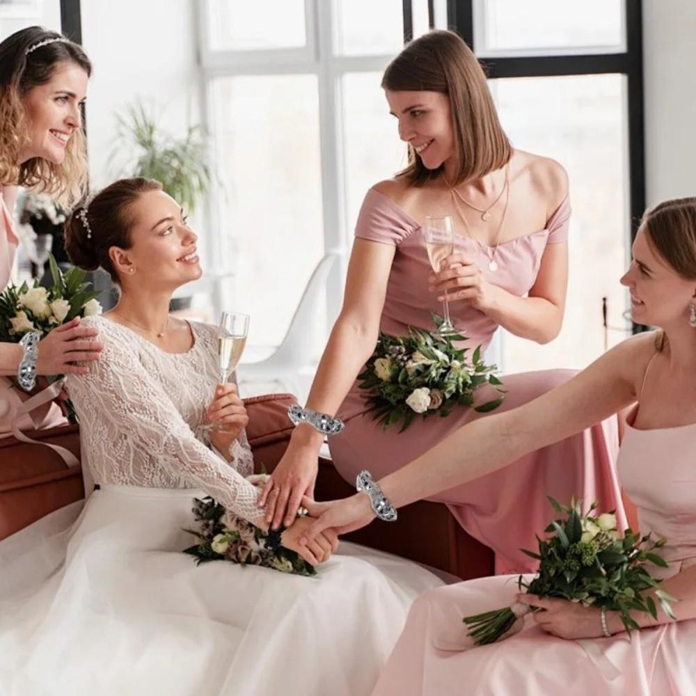 6pcs Square Sequin Rubber Bands Set Retro Disco Women's Hair Ties Fashion Sequin Hair Rope  Wedding