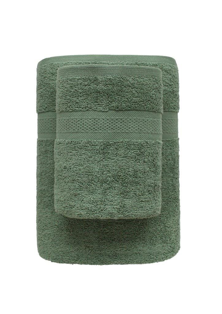 Leo Bathroom Towel 50x90 Green 100% Cotton 450g Soft