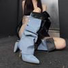 Fashion Button Spliced Two-Wear 2025 Summer New High-Heeled Fashion Boots Women's Pointed Toe Stiletto Heel Thigh Boots