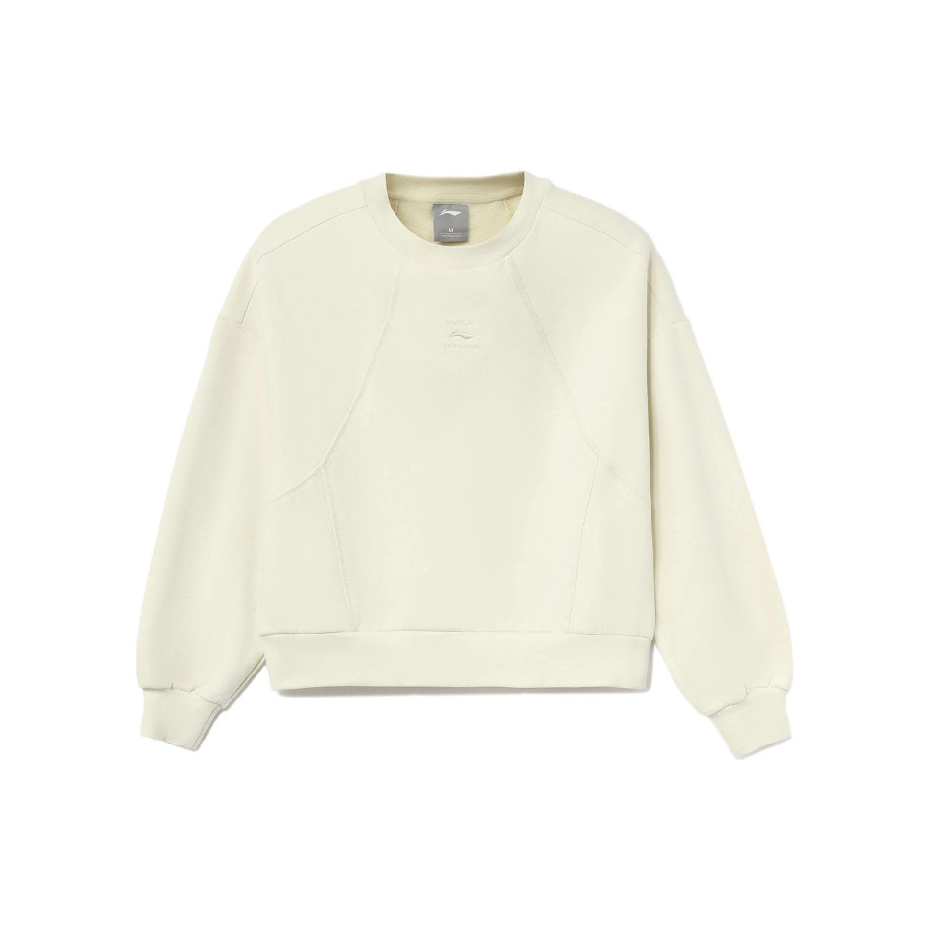 

Li Ning Training Series Fitness Series Solid Color Logo Embroidered Round Neck Long Sleeve Sweatshirt Women sweatshirt Beige AWDR922-6 XXL