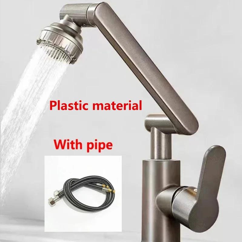 1080° Swivel Bathroom Sink Faucet Mixer Deck Mounted Splash Proof Water Tap Shower Head Aerators Tapware For Bathroom