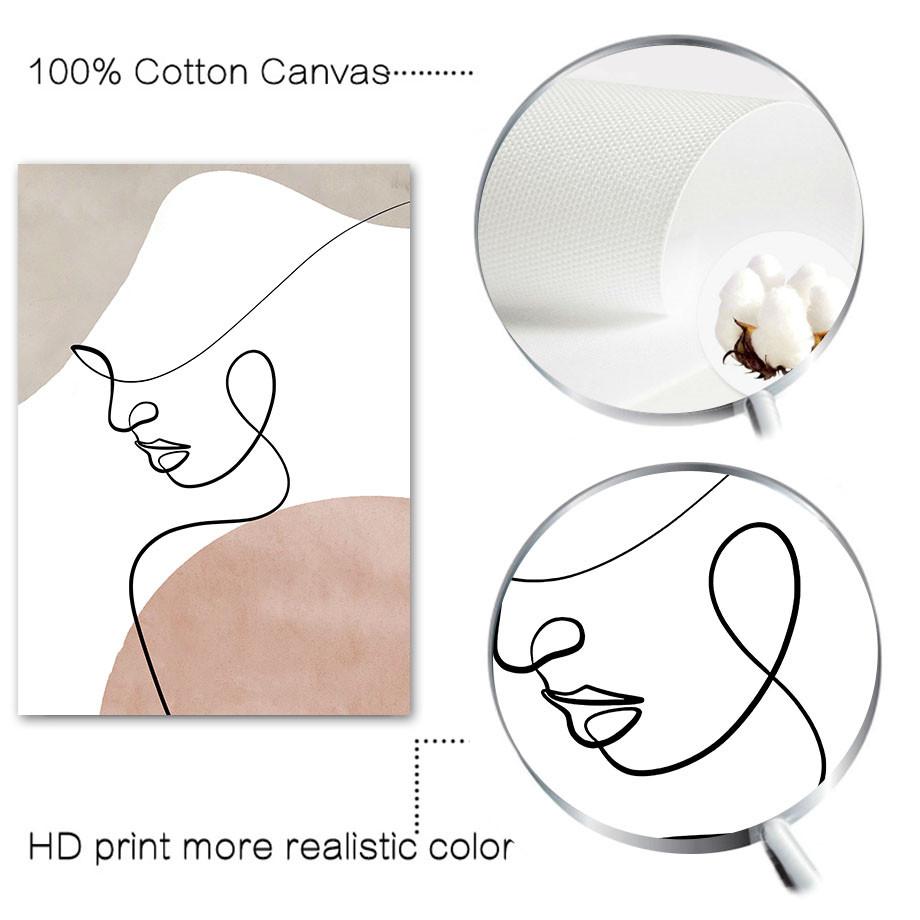Abstract Sexy Woman Face Lines Wall Art PaintingCanvas  Nordic Aesthetic Posters And Prints Wall Pictures For Living Room Decor