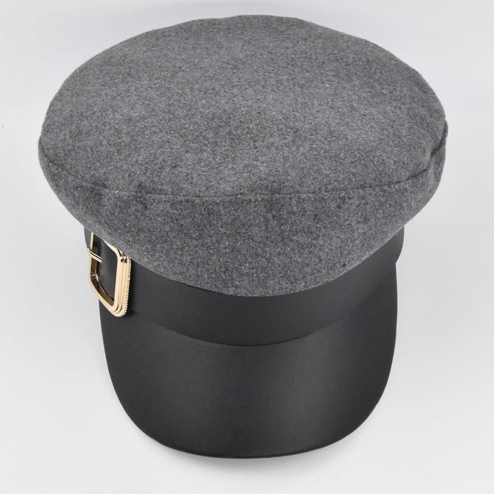 Schwarze Vintage Britische Militärkappe Flachkappen-Barett Lässige Mütze für Männer und Frauen