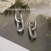 925 Sterling Silver / Gold-Plated U-Shaped Zircon Earrings: Fashionable Women's Charm Jewelry for Weddings and Christmas Gifts