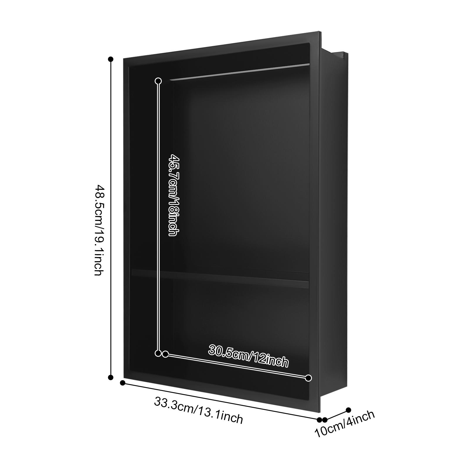 

Встраиваемая ниша в стене из нержавеющей стали со светодиодной подсветкой, 2/3-уровневые полки для ванной комнаты, скрытая полка-ниша для душа, шкаф для ванной комнаты 12x18in