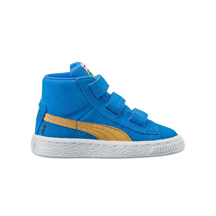 Puma Suede Mid Sesame Durable Non-Slip Velcro Casual Sneakers Baby Sneakers Blue 361678-01