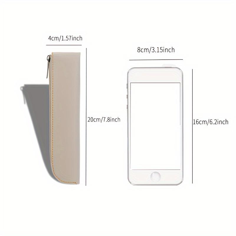 Stylish Faux Leather Pencil Case with Zipper - Durable and Practical Stationery Organizer