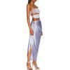 2024 European & American Glitter High-End Swimsuit with Hollow-Out Design & Skirt Set for Beach Vacations