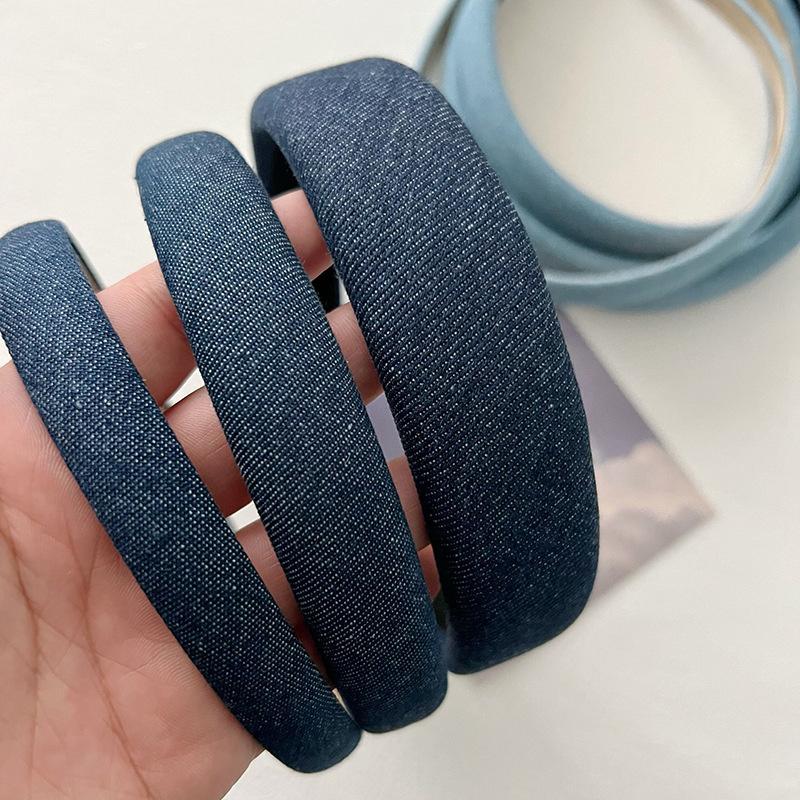 1.5/2/3CM Fashion Women's And Girls Denim Cloth Headband with Sponge Padding for Ladies Daily Hair Hoops Accessory
