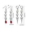 Boucles d'oreilles Étoile Métal Rétro avec Design Découpé Style Gothique Punk Longues Pendantes Boucles d'oreilles Mode pour Femmes