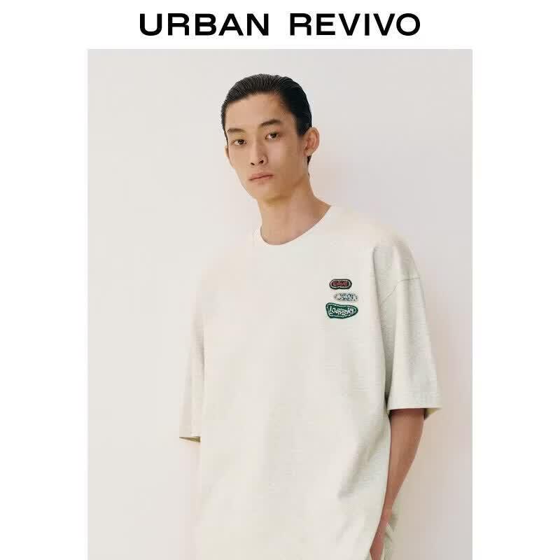 UR Men s Colorful Beaded Embroidery Crew Neck T-shirt S