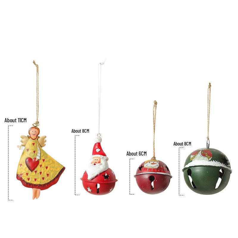 Retro Distressed Christmas Iron Art Pendants: Angel, Santa, Snowman