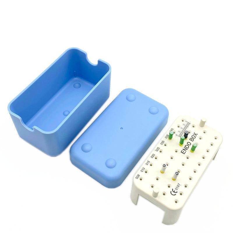 40 Holes Dental Plastic Endo Box With Ruler Files Bur Holder Blocks Stand Clean Autoclavable Sterilization Case Tools